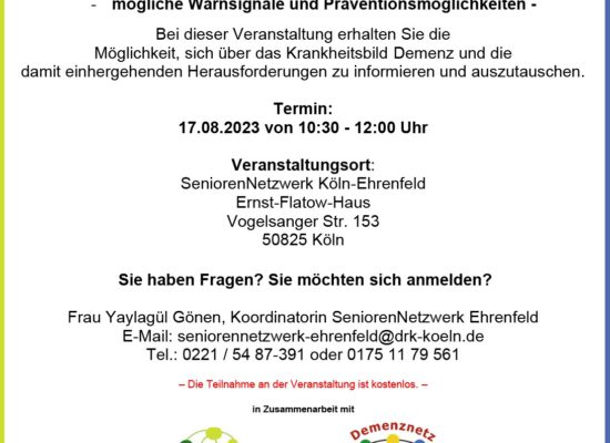 Leben mit Demenz: Schulungs- und Informationsangebot 7