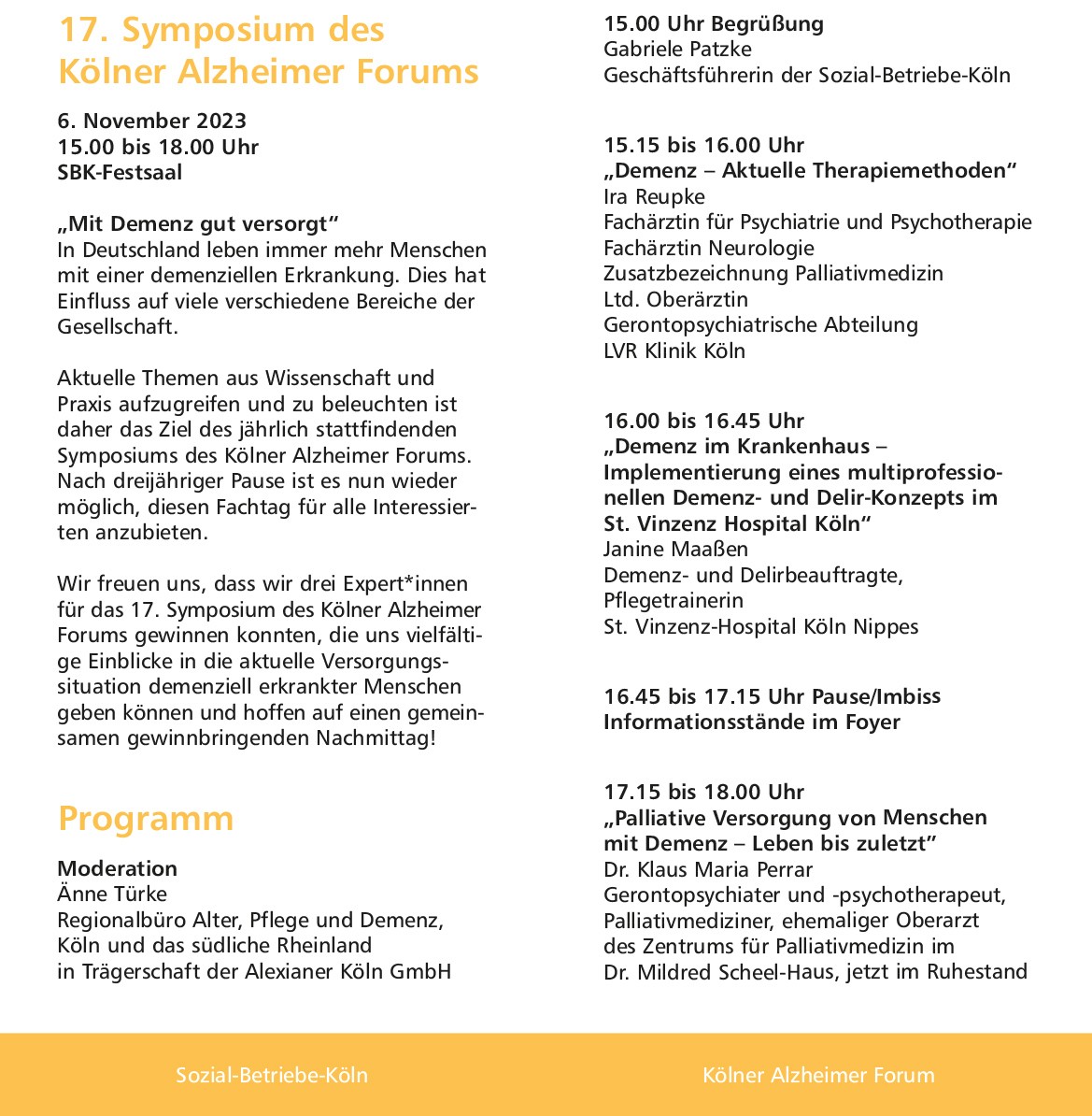 17. Symposium des Alzheimer Forums 7